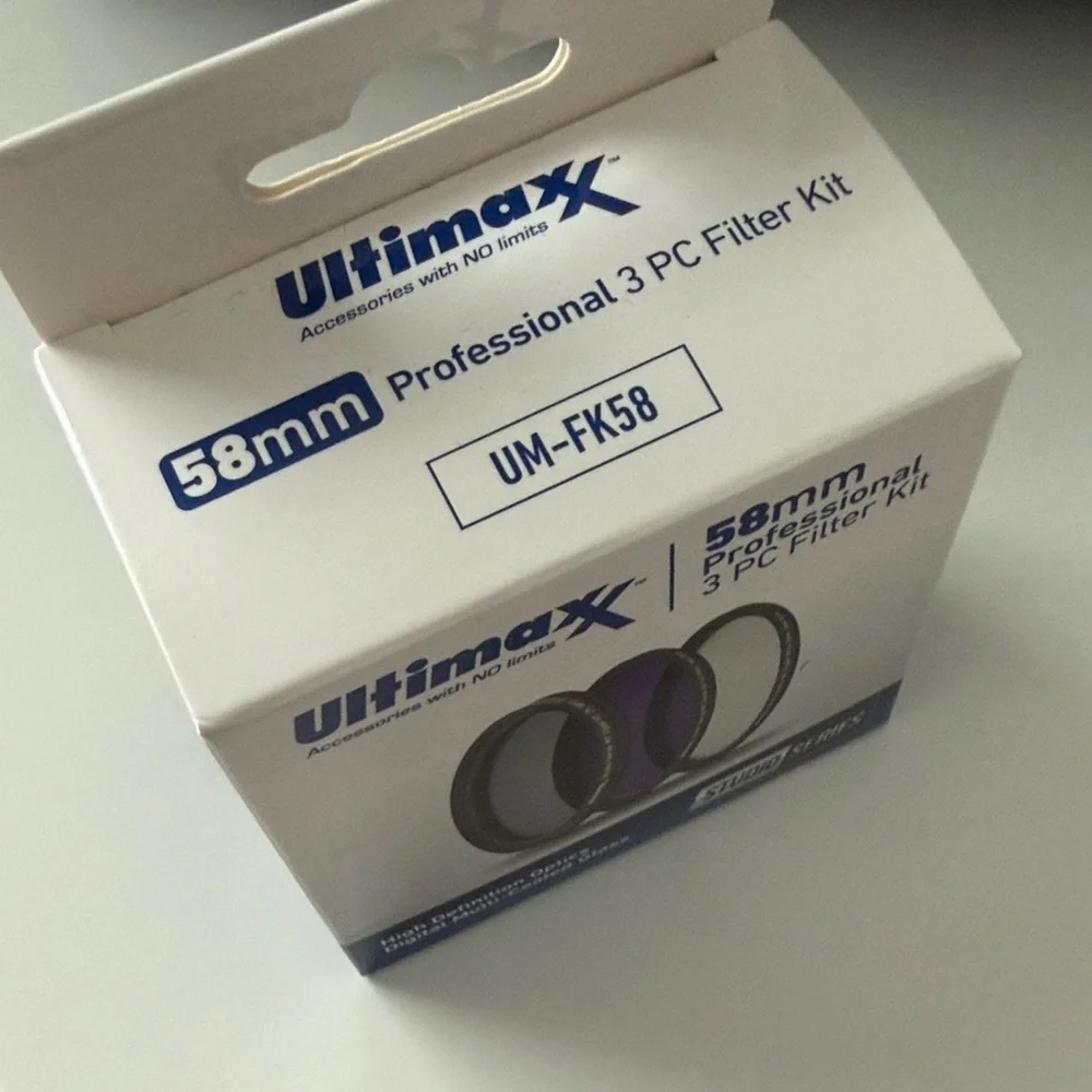 58mm Professional 3 PC Filter Kit - Black and Purple